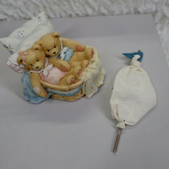 Cherished Teddies Smooth Sailing Wind Up Music Figurine Sailboat Vintage 1993 - Picture 6 of 10
